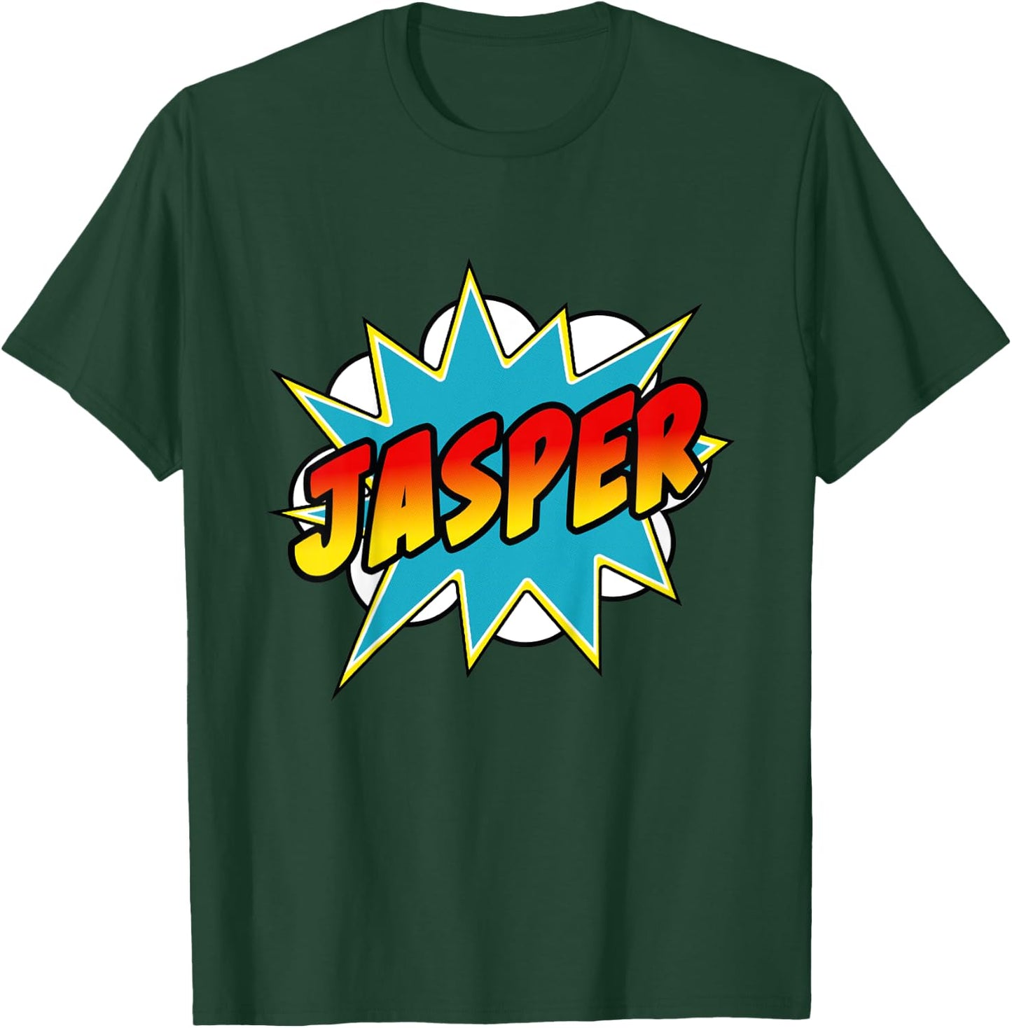 Kids Boys Jasper Name Comic Book Superhero T-Shirt - T-Shirt | Forest