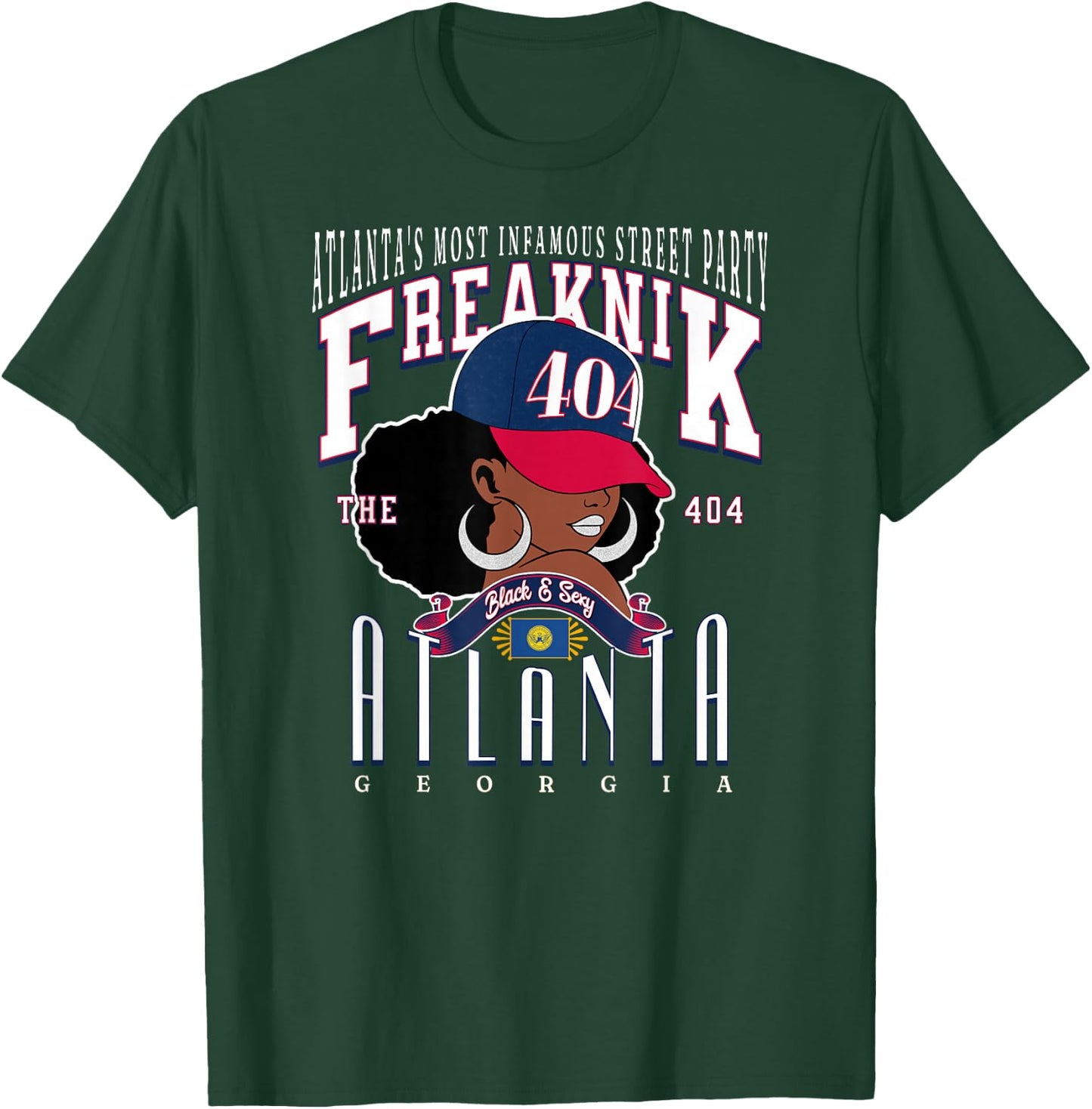 Around the Way Girls: Area Code Queens Freaknik Atlanta Culture Adults Black Small Short Sleeve Classic Regular Fit Lightweight Unique Design T-Shirt - T-Shirt | Forest