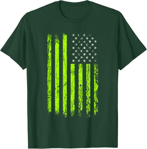 Green Stars & Stripes.American USA Flag Green Color Graphic T-Shirt - T-Shirt | Forest