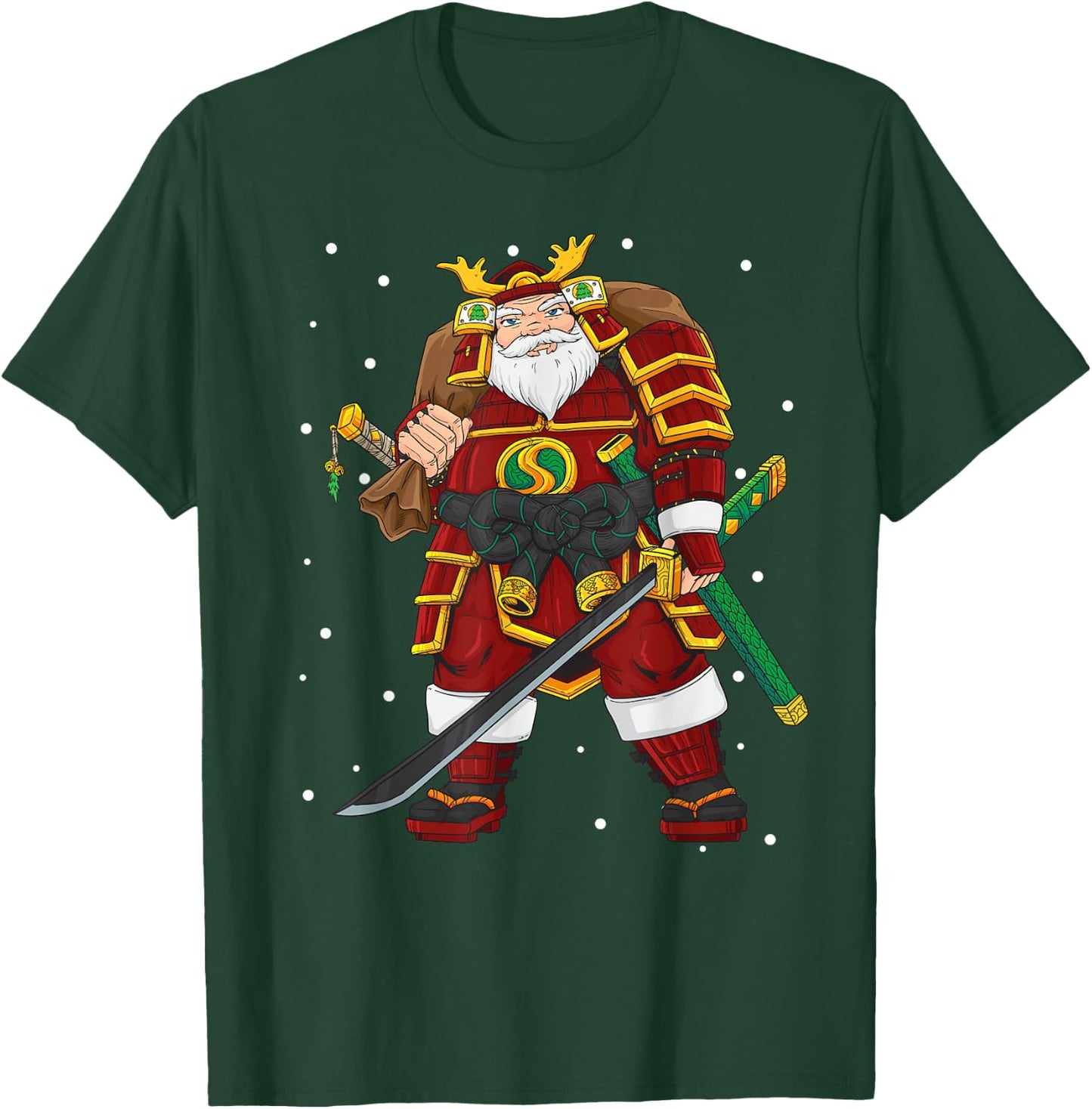 Funny Japanese Samurai Santa Claus Christmas T-Shirt - T-Shirt | Forest