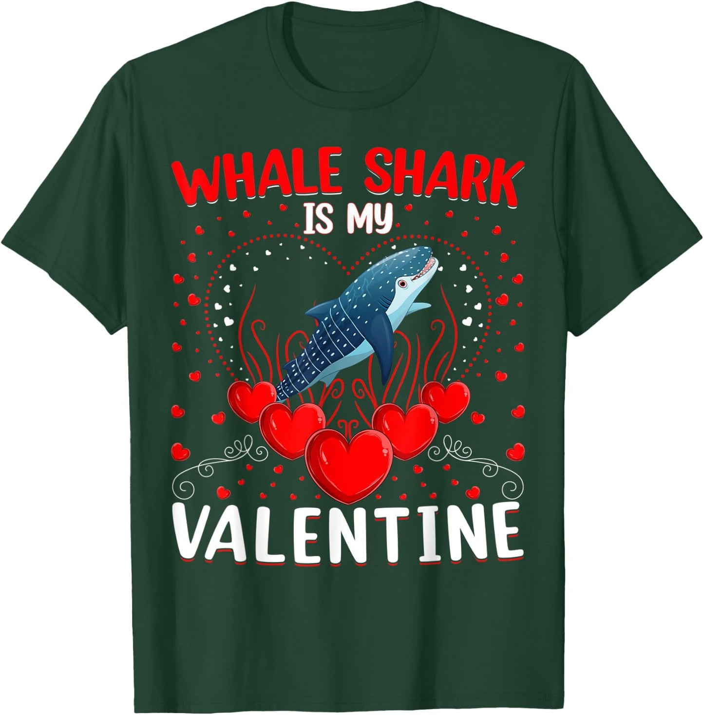 Whale Shark Is My Valentine Heart Whale Shark Valentine T-Shirt - T-Shirt | Forest