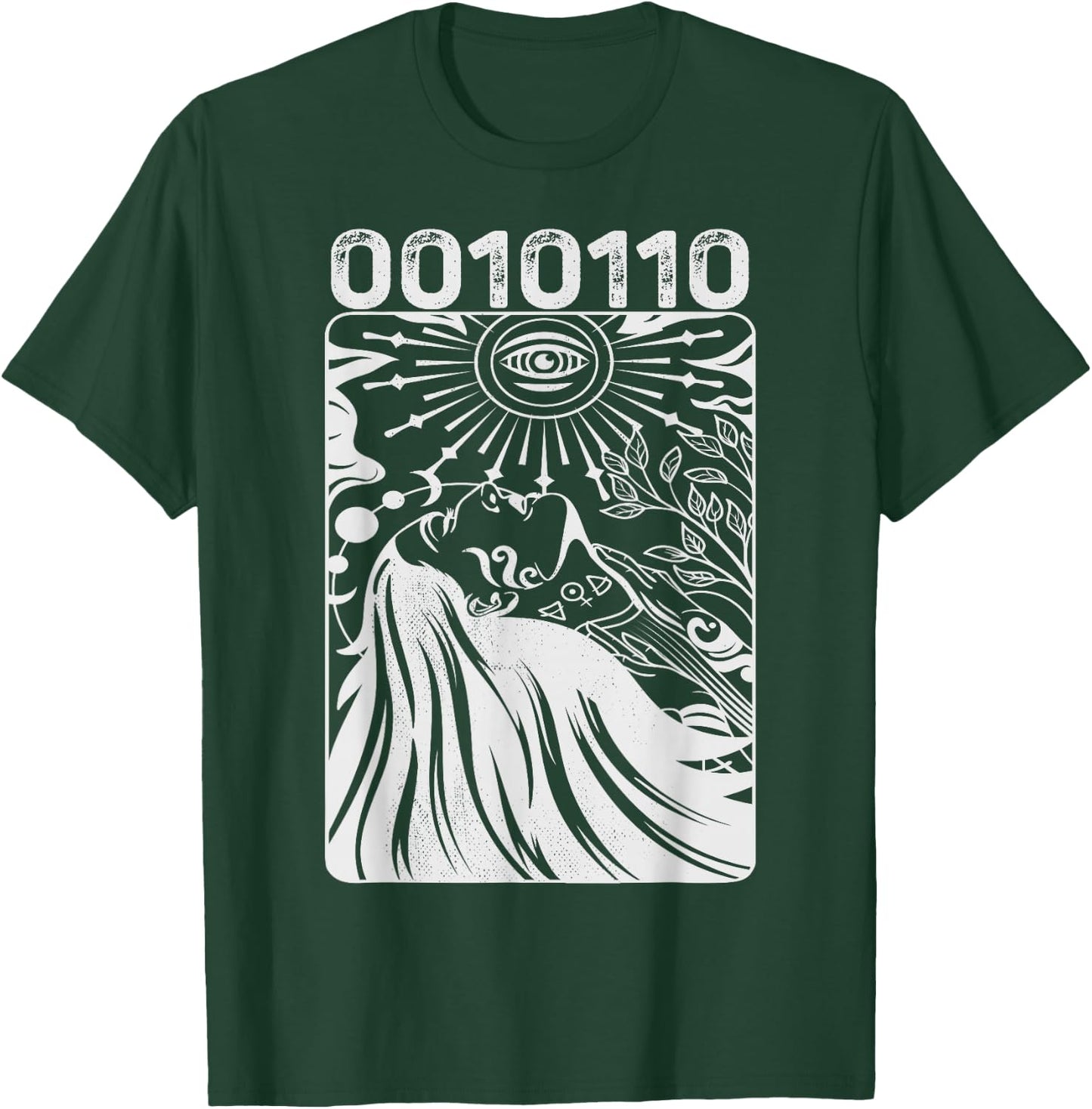0010110 Spiritual Key Design Black Spiritual T-Shirt - T-Shirt | Forest