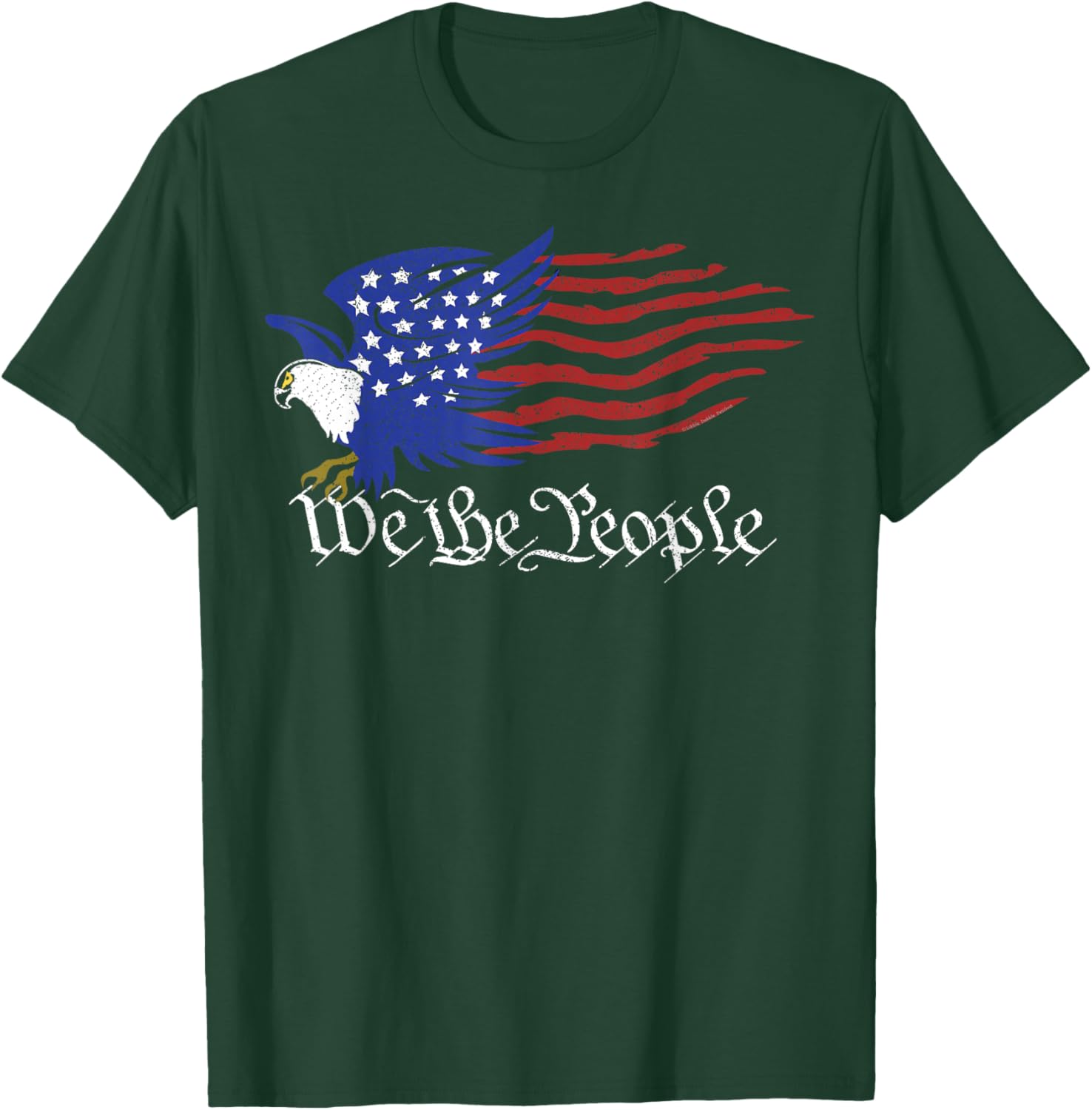 Patriotic Grunge USA Flag Eagle We the People 4th of July T-Shirt - T-Shirt | Forest