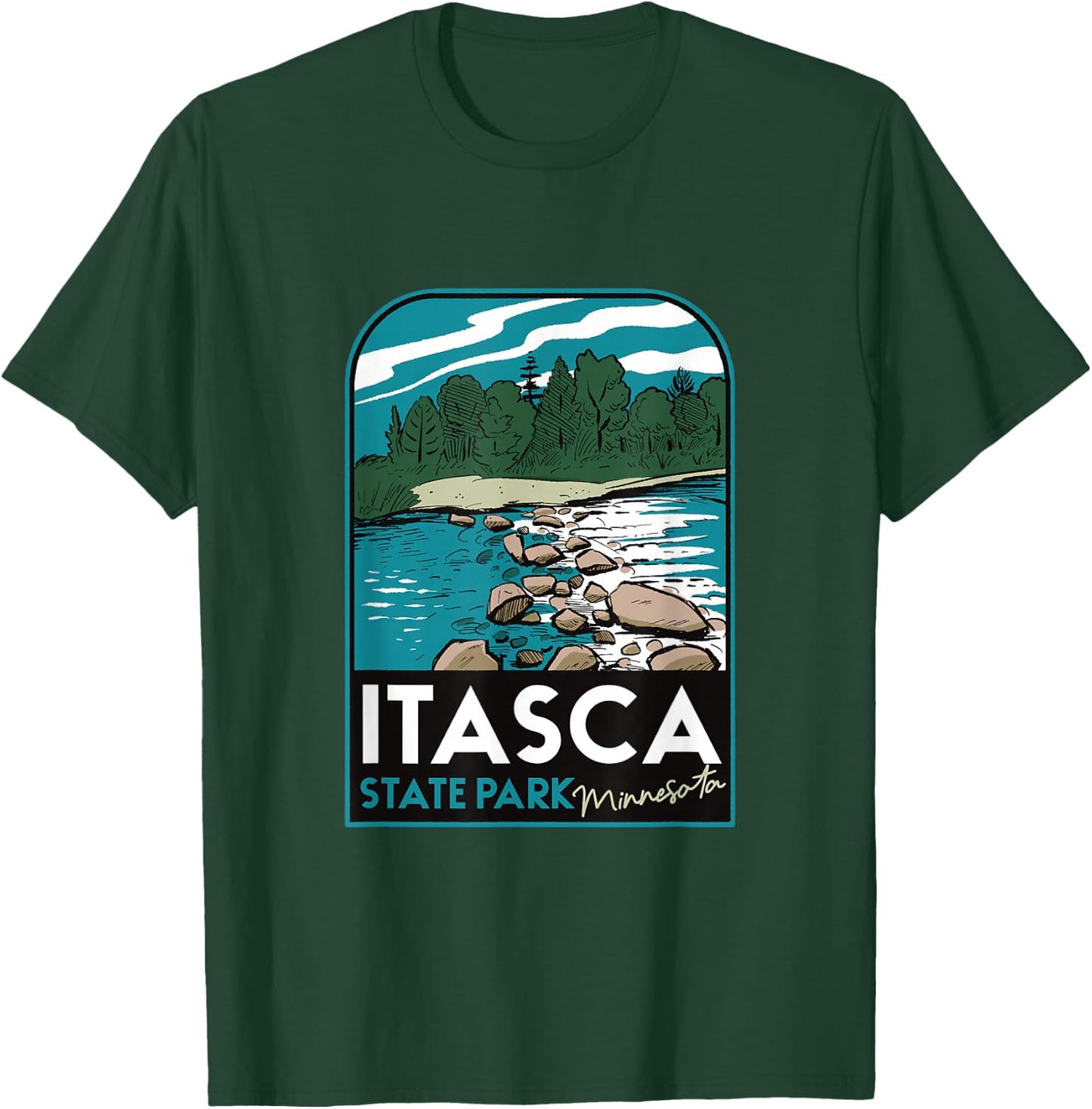 Itasca State Park MN Badge T-Shirt - T-Shirt | Forest