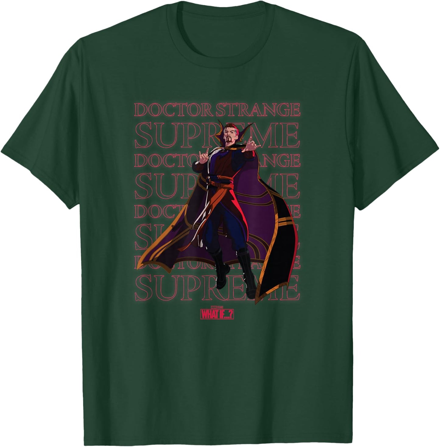 Marvel What If Doctor Strange Supreme Text Stack Portrait T-Shirt - T-Shirt | Forest