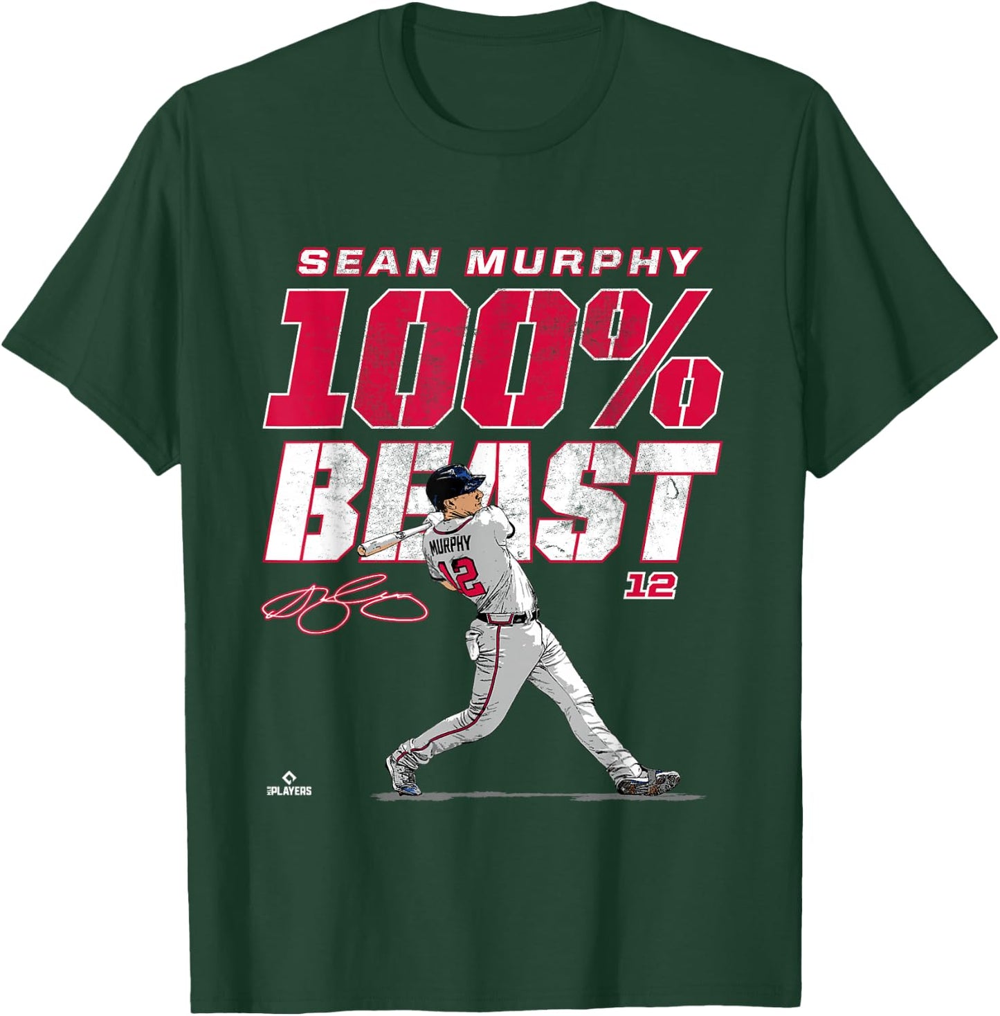 100% Beast Sean Murphy Atlanta MLBPA T-Shirt - T-Shirt | Forest
