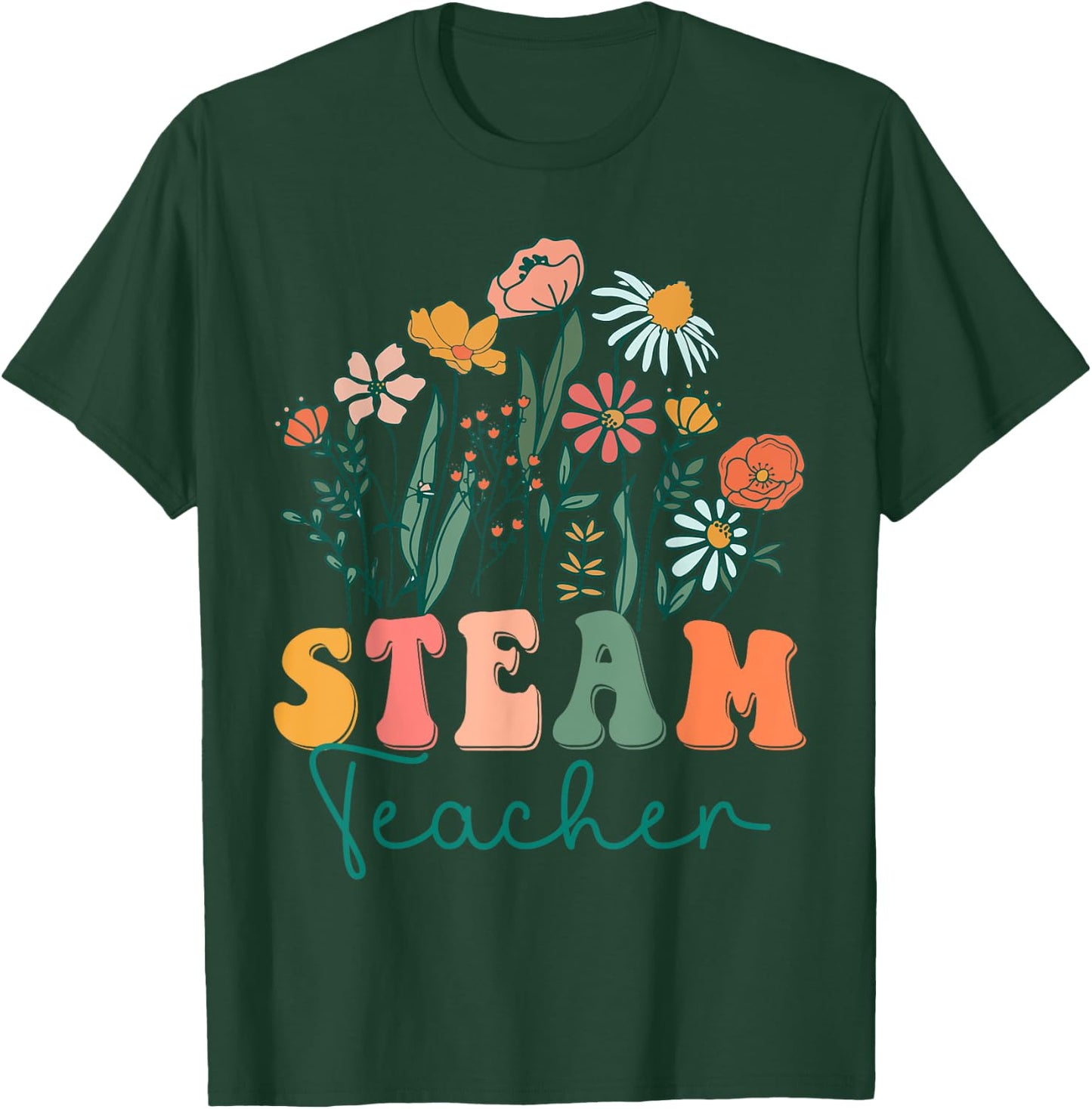 Groovy Wildflower Steam Teacher Women T-Shirt - T-Shirt | Forest