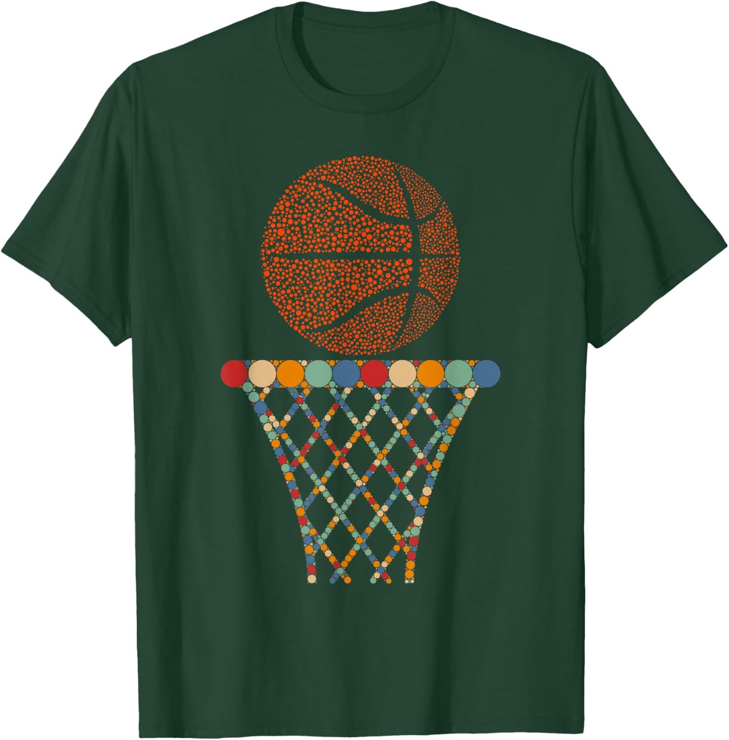 Funny Basketball Ball & Polka Dots Happy Dot Day Boys Kids T-Shirt - T-Shirt | Forest