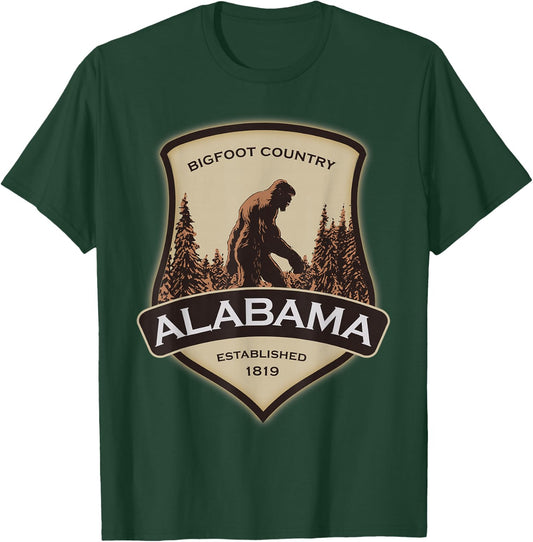 Alabama and a Bigfoot, or a Sasquatch T-Shirt - T-Shirt | Forest