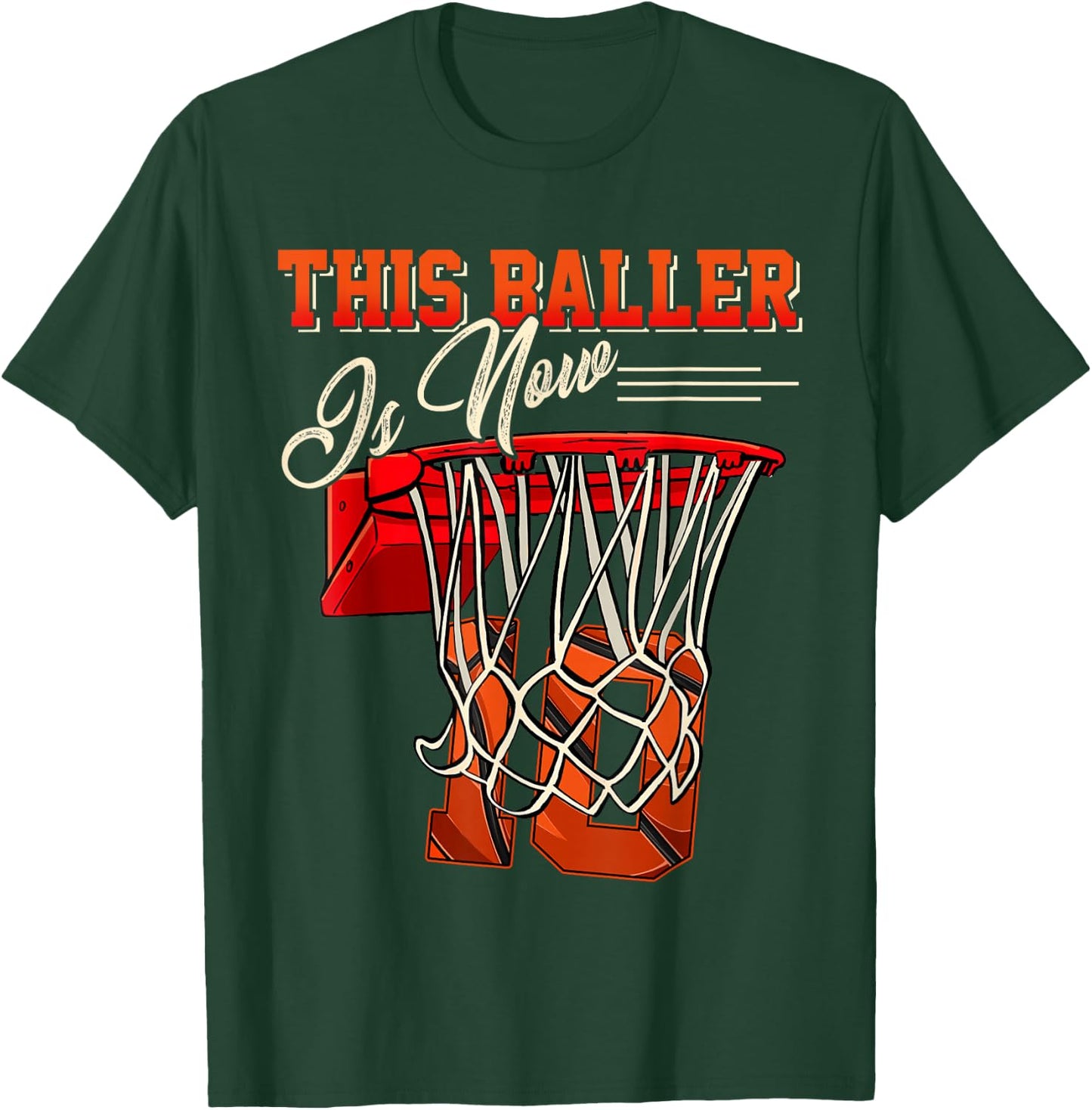 10th Birthday Shirt For Boy Basketball 10 Years Old Kid Gift T-Shirt - T-Shirt | Forest