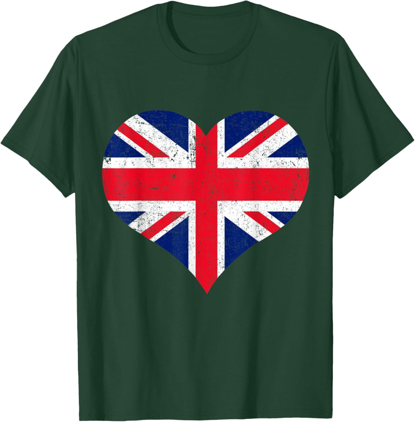 Union Jack - British Flag - Union Flag Heart - Queen T-Shirt - T-Shirt | Forest