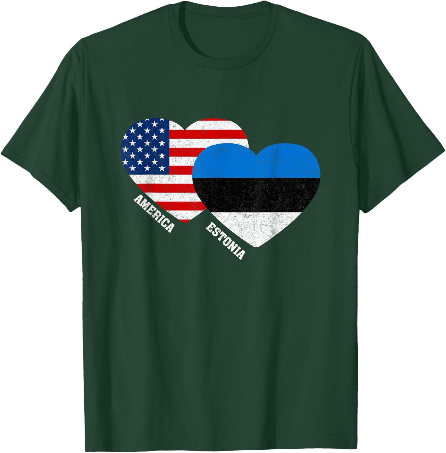 Estonia Flag Shirt Estonian American Pride Vintage T-Shirt - T-Shirt | Forest