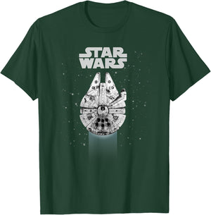 Star Wars Millennium Falcon Galactic Top Down Poster T-Shirt - T-Shirt | Forest