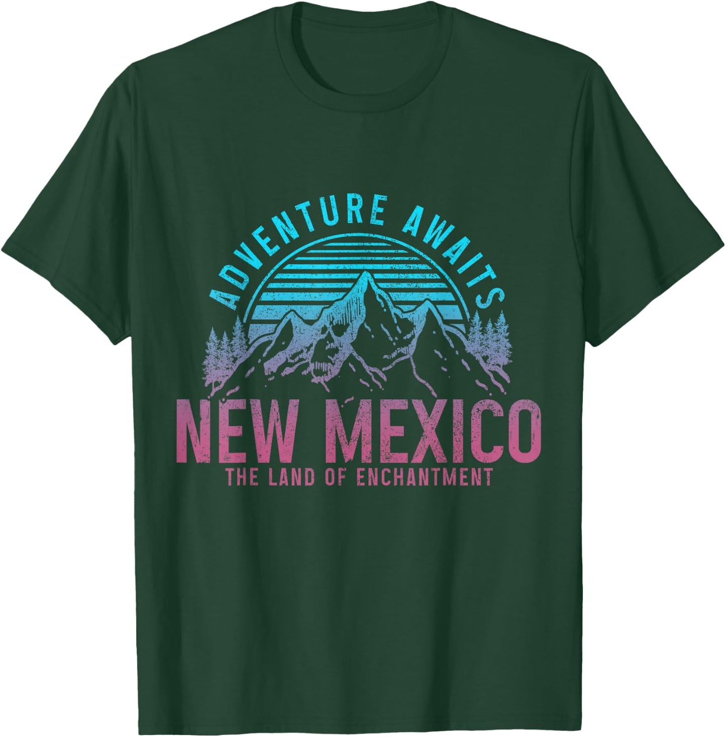 New Mexico The Land of Enchantment Vintage Mountains Hiking T-Shirt - T-Shirt | Forest
