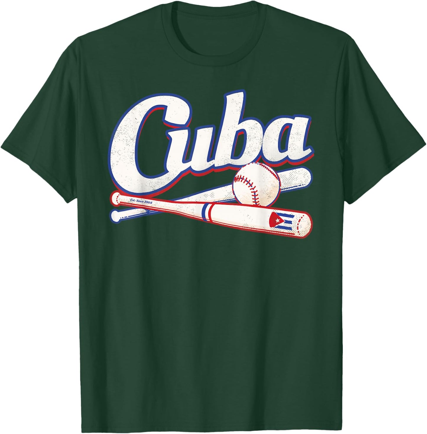Cuba Baseball Shirt Fan Cuban Flag Sport Team Graphic T-Shirt - T-Shirt | Forest