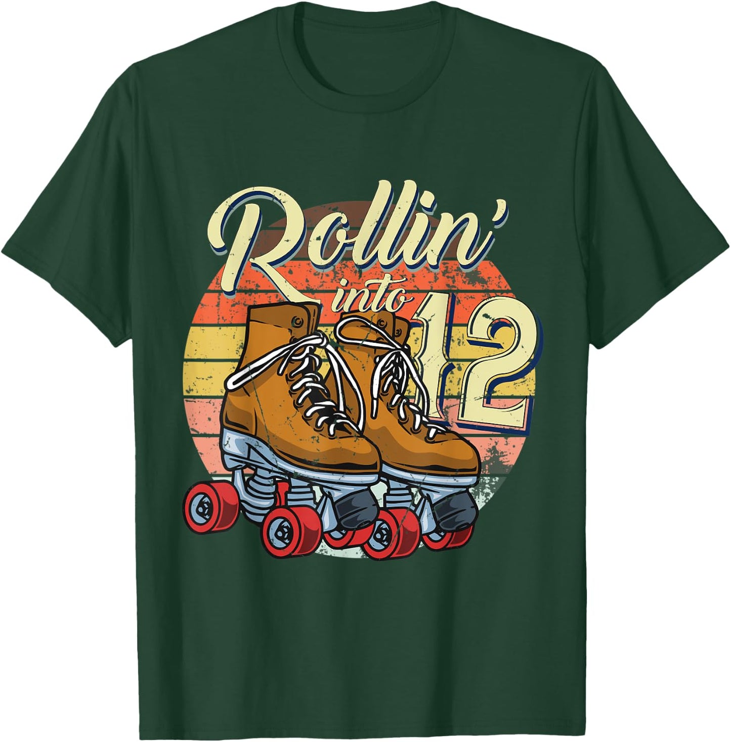 12th Bday Outfit 12 Year Old Girl Rolling Into 12 Birthday T-Shirt - T-Shirt | Forest