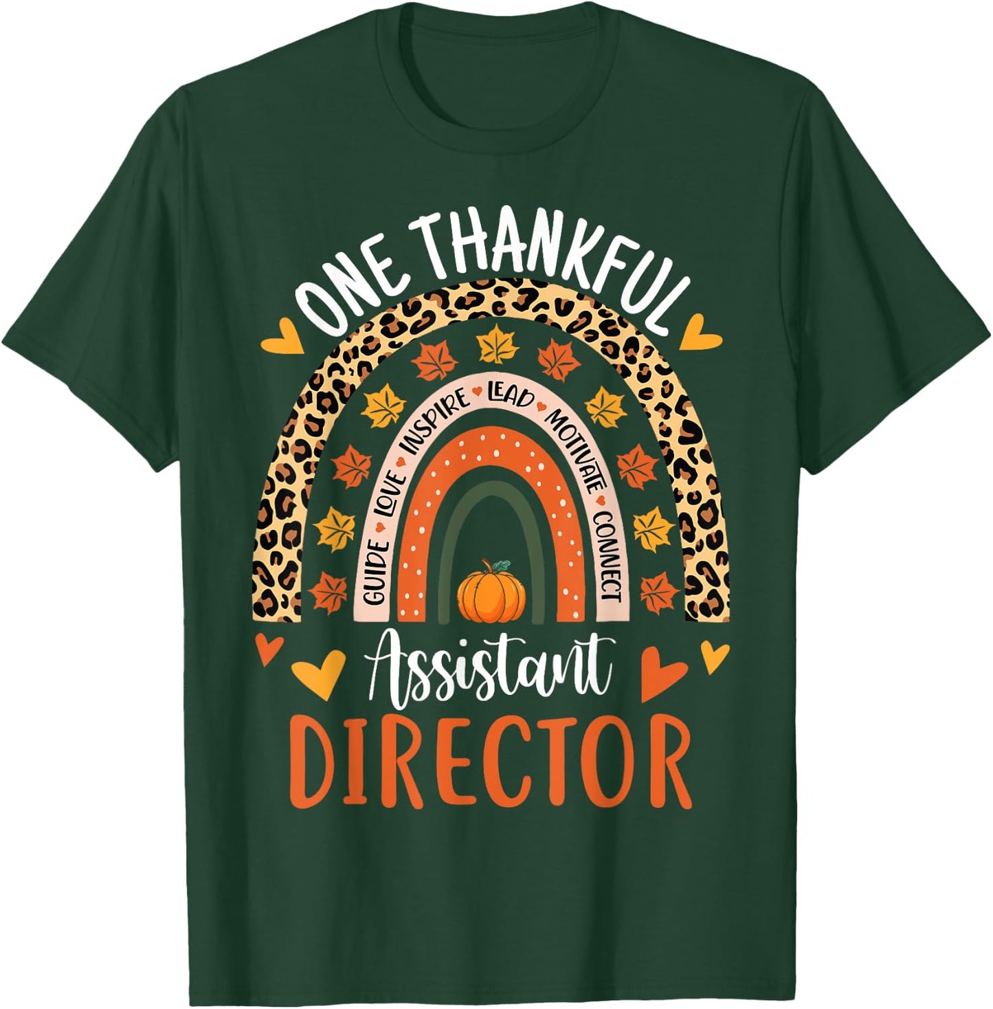 Thankful Assistant Director Thanksgiving School Secretary T-Shirt - T-Shirt | Forest