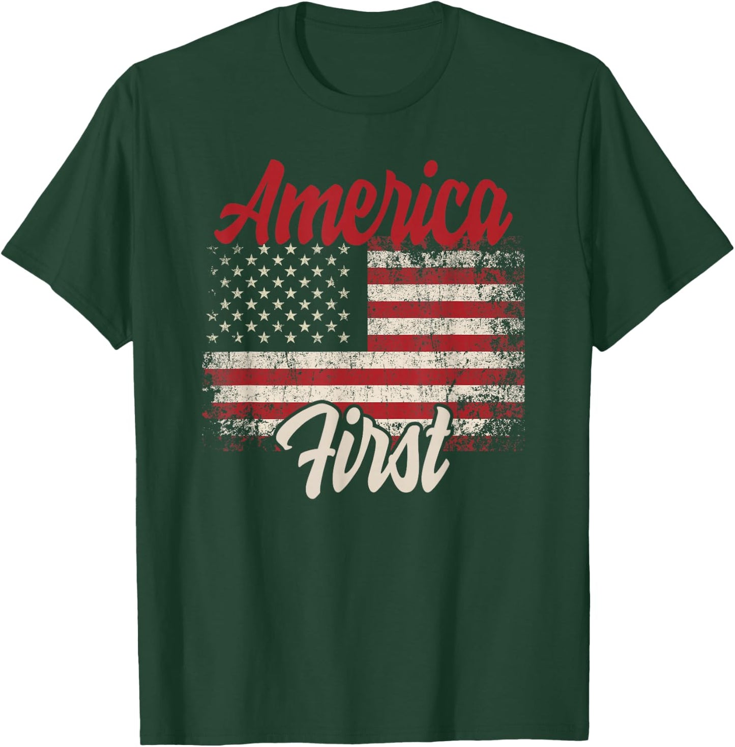 America First Veteran National Pride American Flag T-Shirt - T-Shirt | Forest