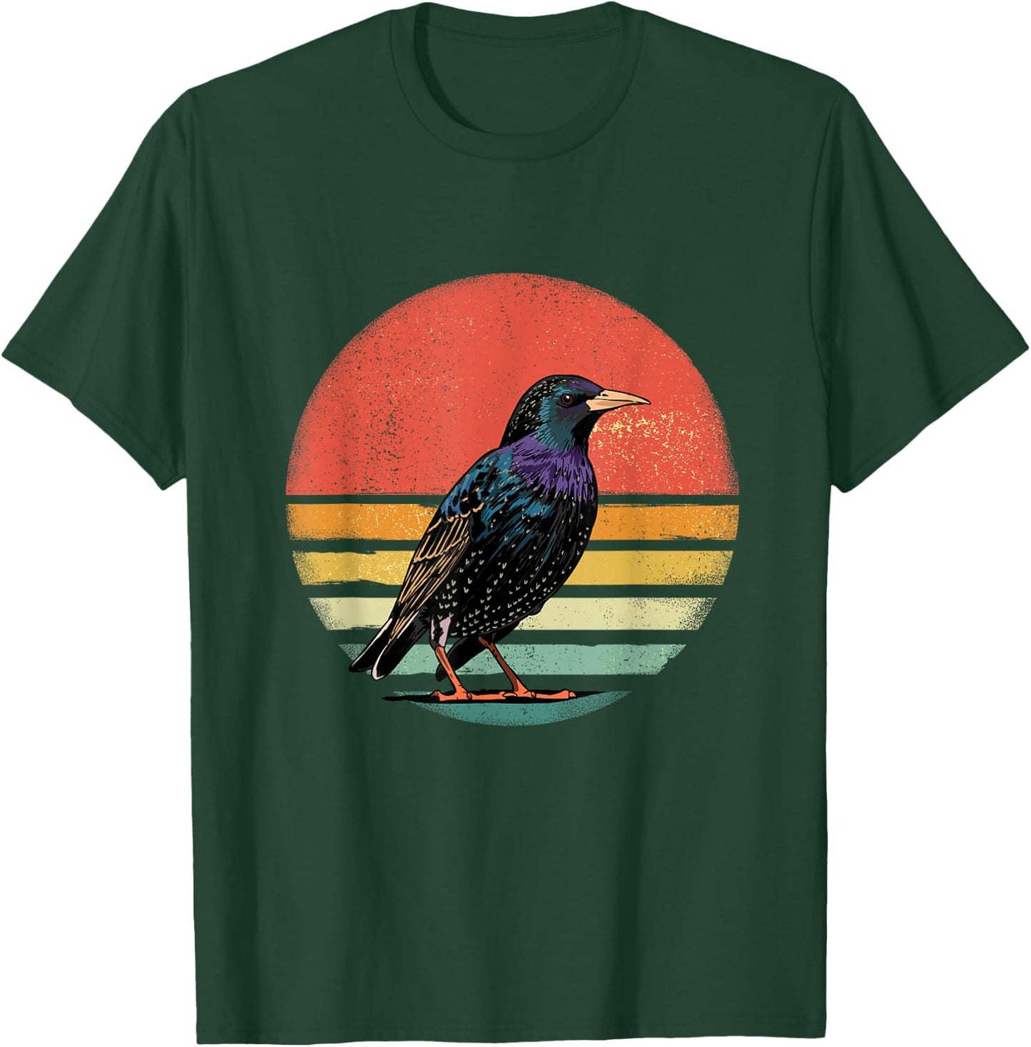 Retro Starling Bird Shirt Animal Birdwatcher Bird Lover T-Shirt - T-Shirt | Forest