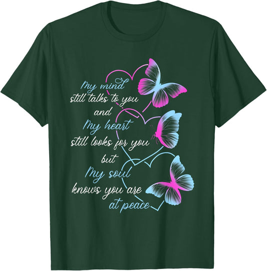 Memorial Men Butterflies Mom Dad Husband Wife T-Shirt - T-Shirt | Forest