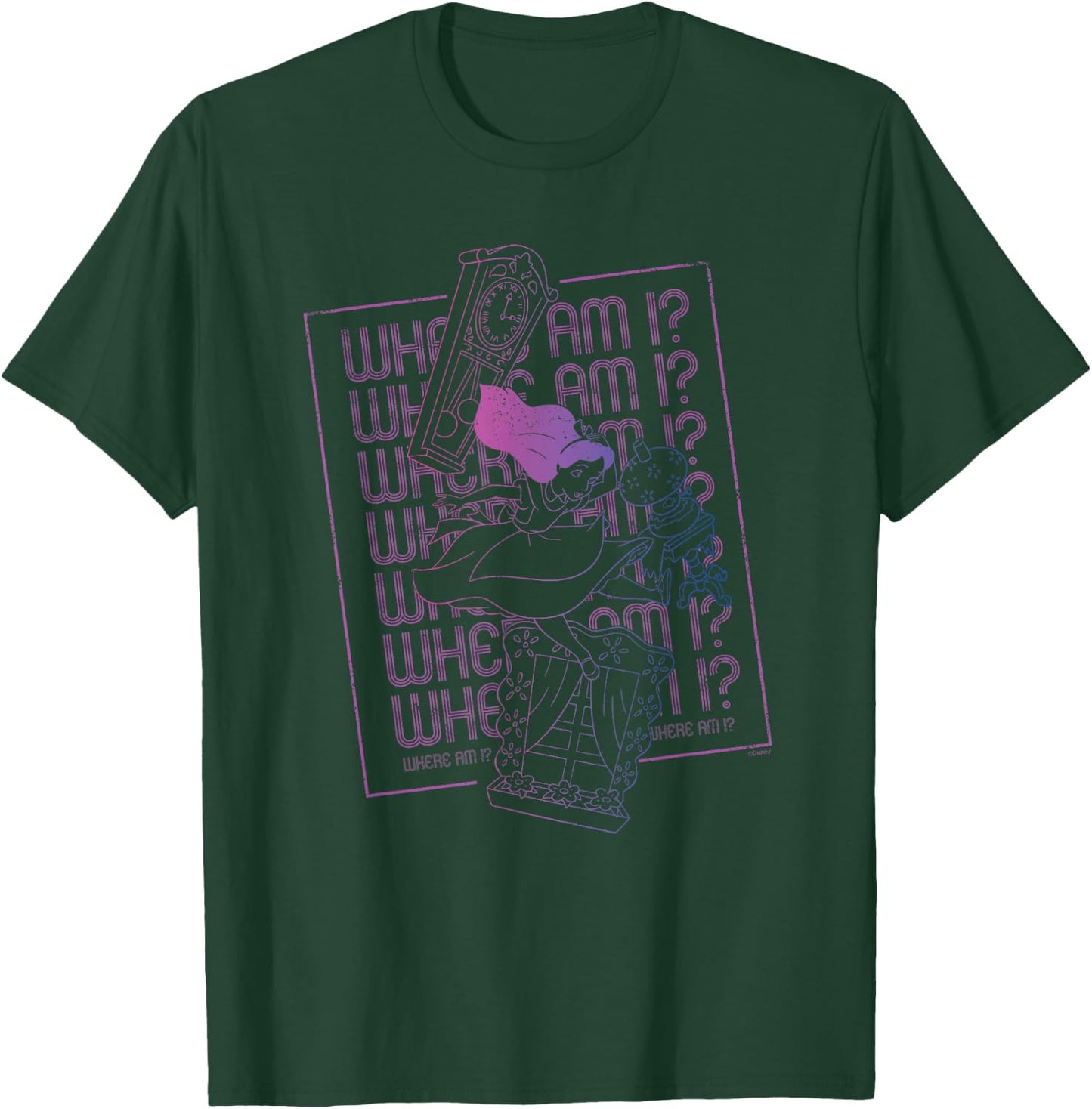 Disney Alice in Wonderland Rabbit Hole Falling Where Am I T-Shirt - T-Shirt | Forest