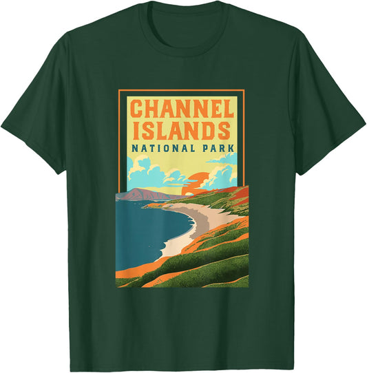 Channel Islands California WPA National Parks Poster Retro T-Shirt - T-Shirt | Forest