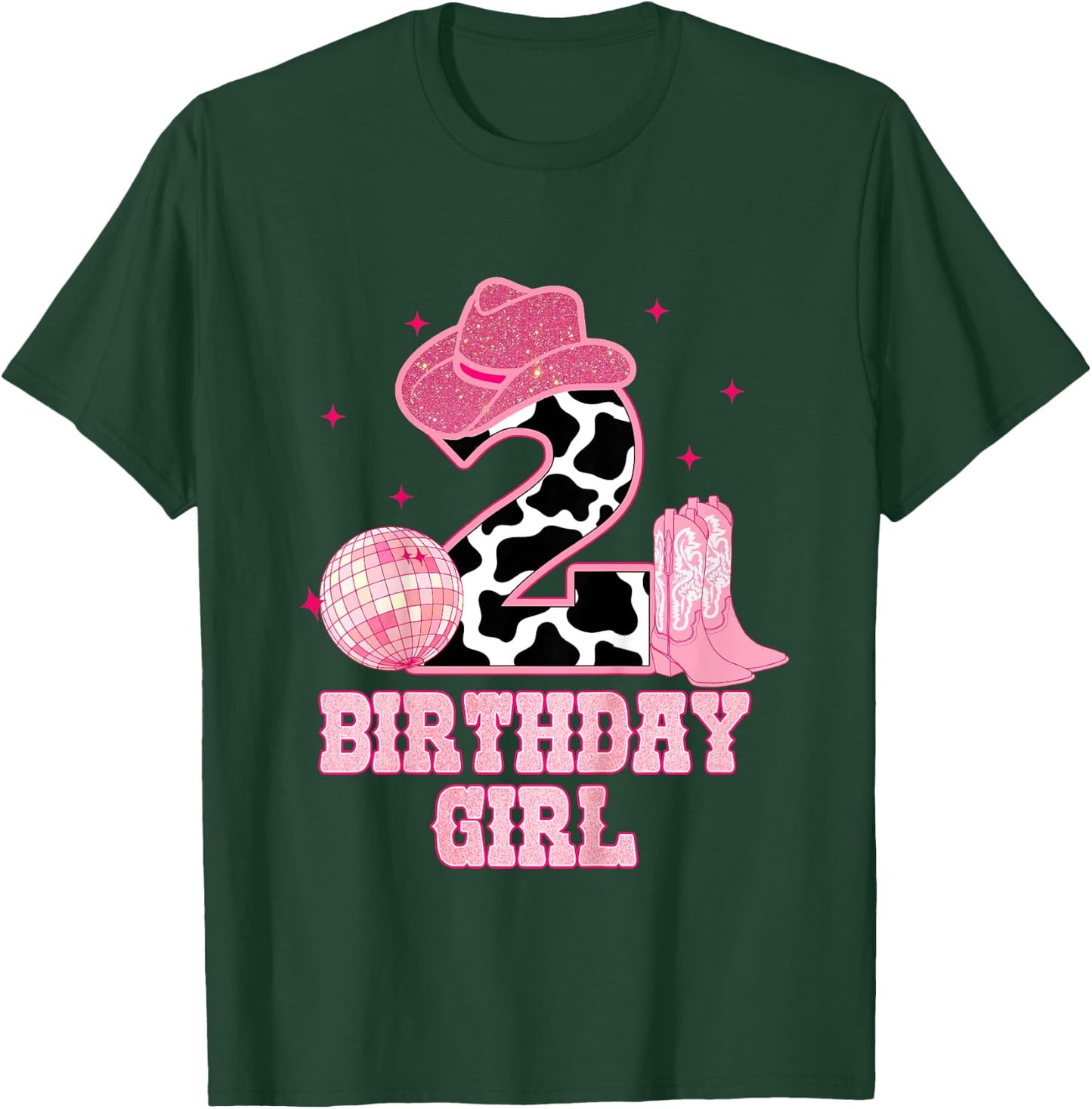 Happy 2nd Birthday Girl Outfit Rodeo Western Cowgirl Cowboy T-Shirt - T-Shirt | Forest