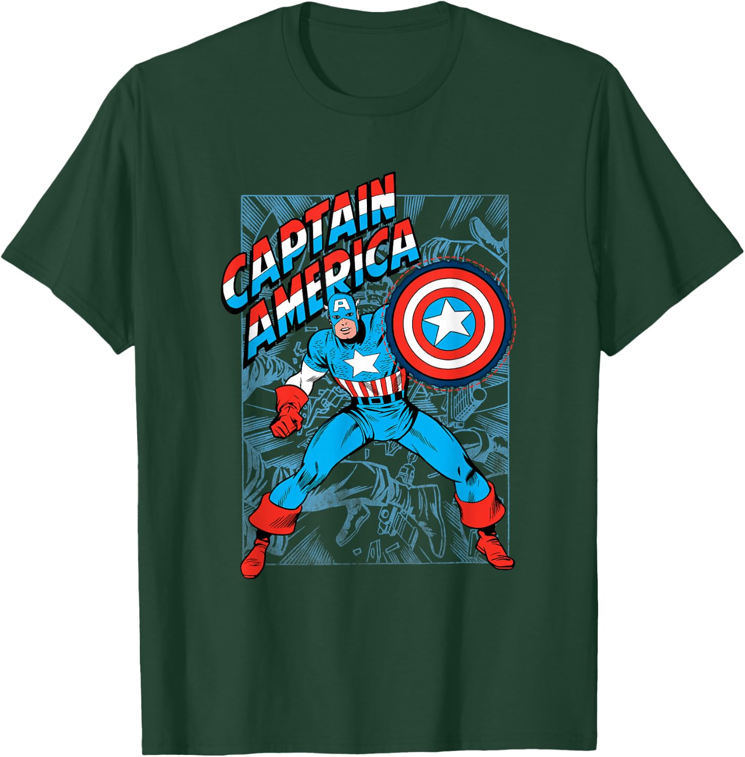 Marvel Comics Retro Classic Captain America Comic Book Cover T-Shirt - T-Shirt | Forest