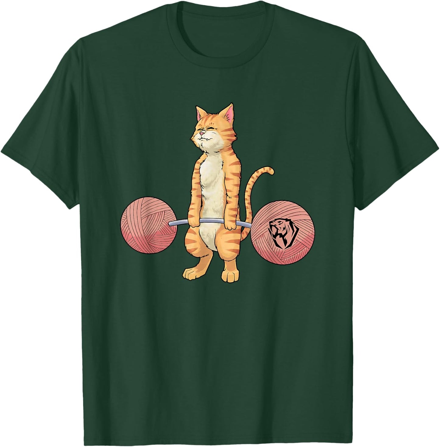 Deadlifting Tabby Cat Funny Women T-Shirt - T-Shirt | Forest