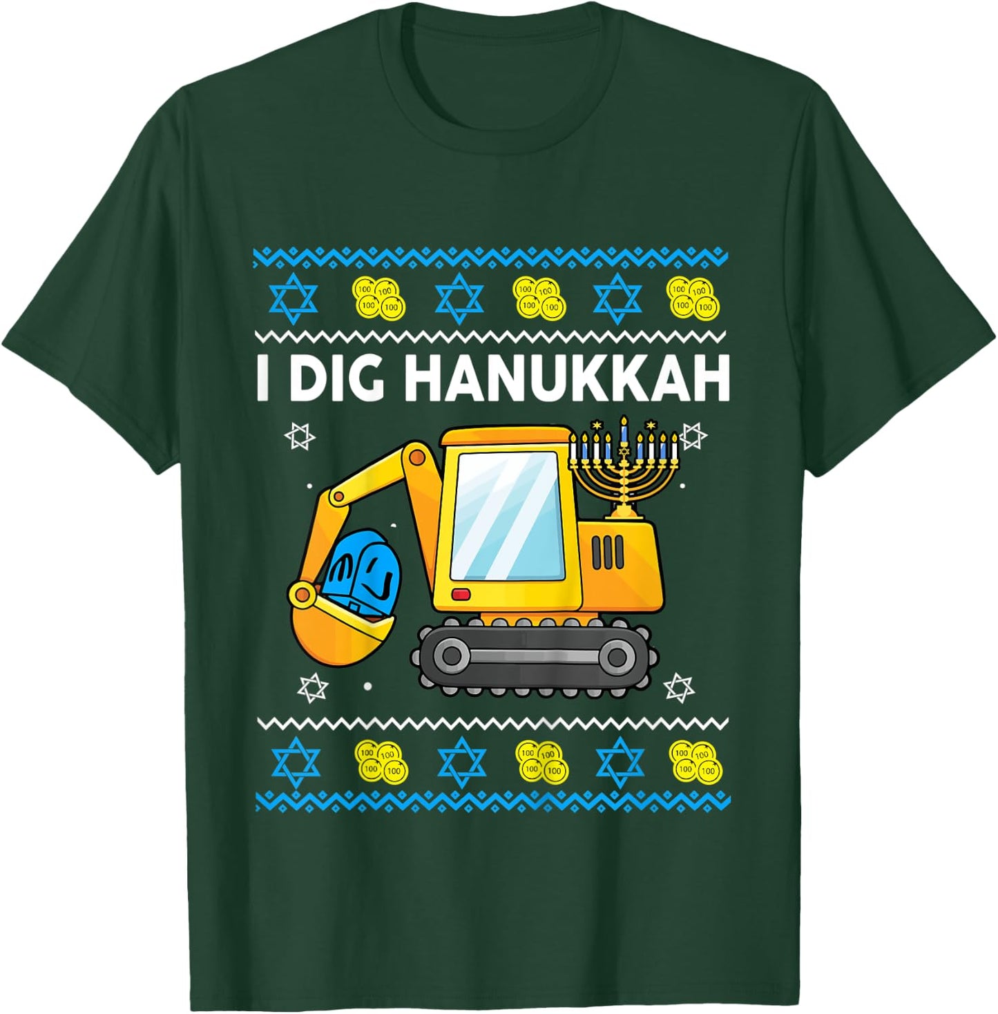 Kids I Dig Hanukkah-Shirt Happy Chanukah Funny Jewish Boy Toddler T-Shirt - T-Shirt | Forest