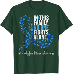 Huntington's disease Awareness Month Blue Ribbon Butterflies T-Shirt - T-Shirt | Forest
