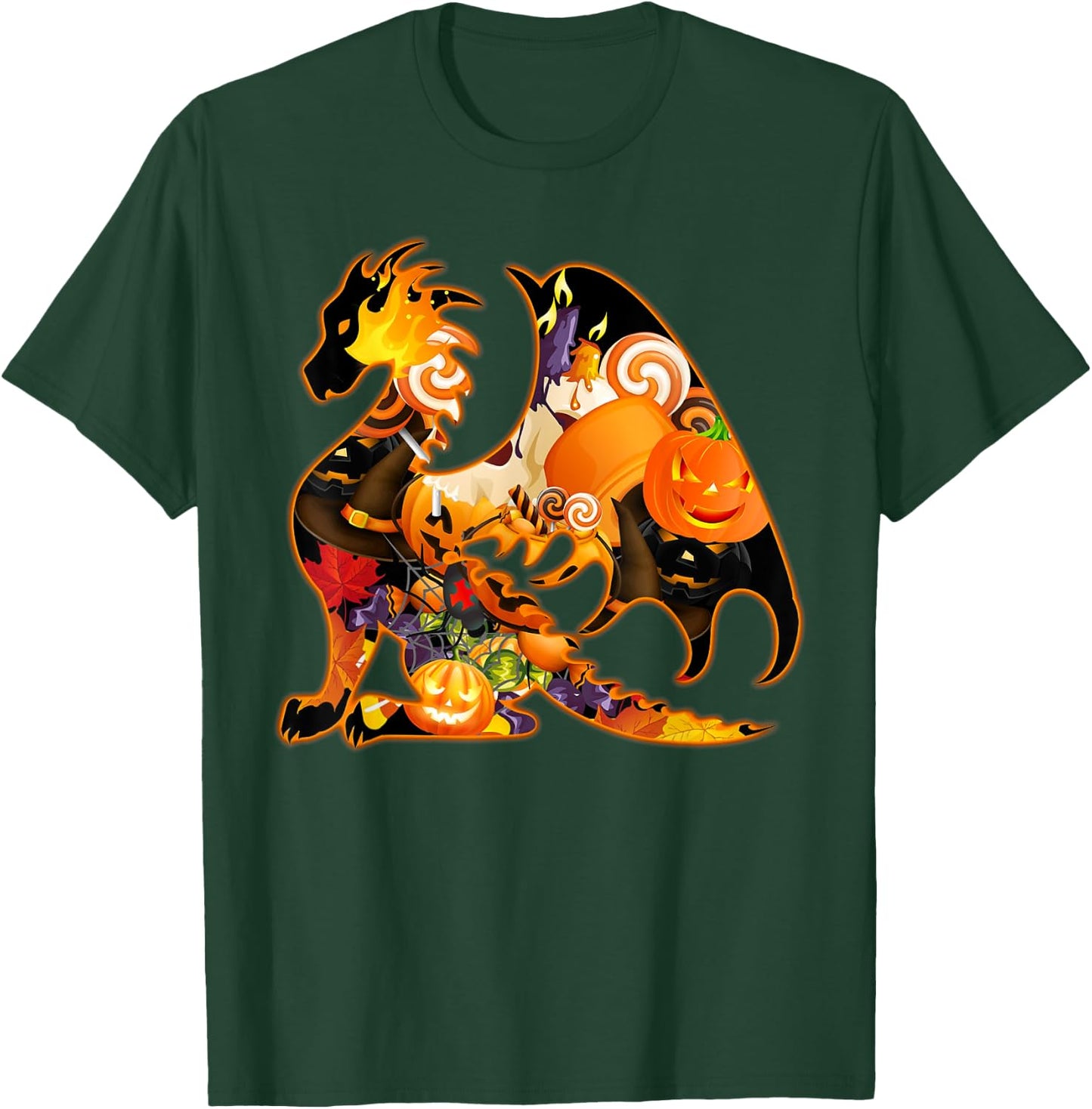 Dragon Halloween Costume Dragon Pumpkin Fall T-Shirt - T-Shirt | Forest