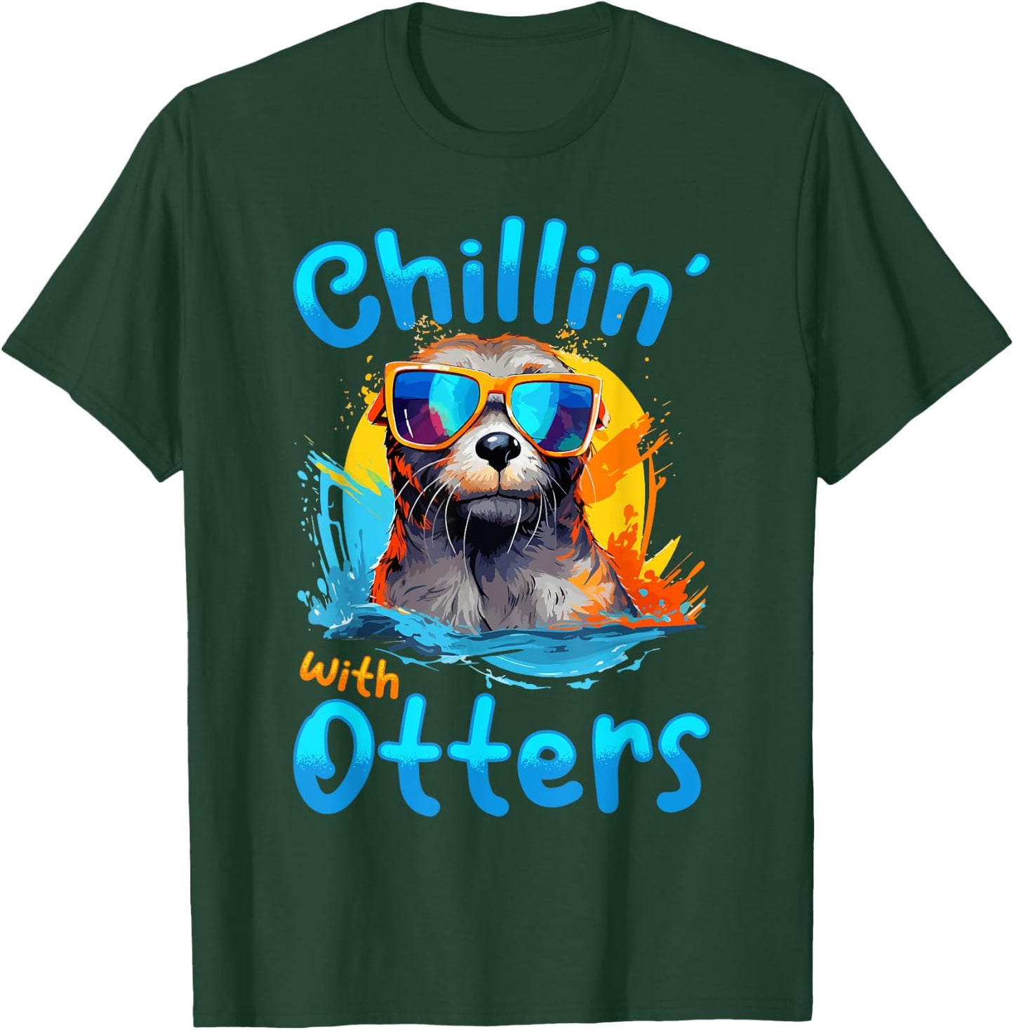 Otter Animal Kids & Adult - Chillin' with Otters T-Shirt - T-Shirt | Forest