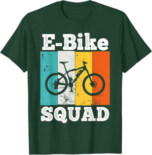 E-Bike Squad Shirt EBike Team E-Biking Retro E-Bike T-Shirt - T-Shirt | Forest