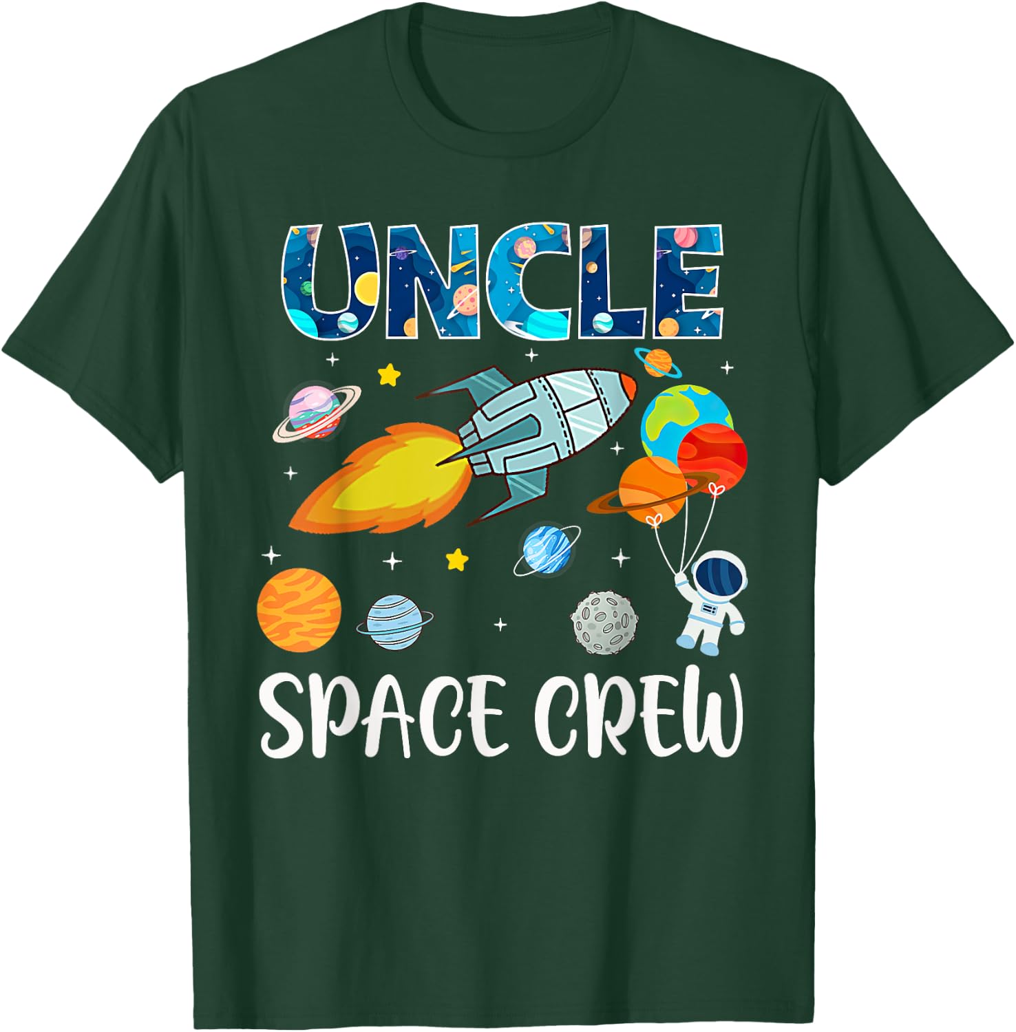 Uncle Space Crew Mom Of The Birthday Boy Birthday Party T-Shirt - T-Shirt | Forest