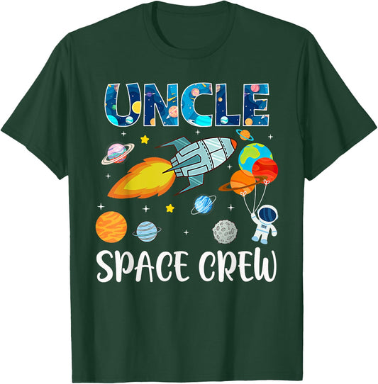 Uncle Space Crew Mom Of The Birthday Boy Birthday Party T-Shirt - T-Shirt | Forest