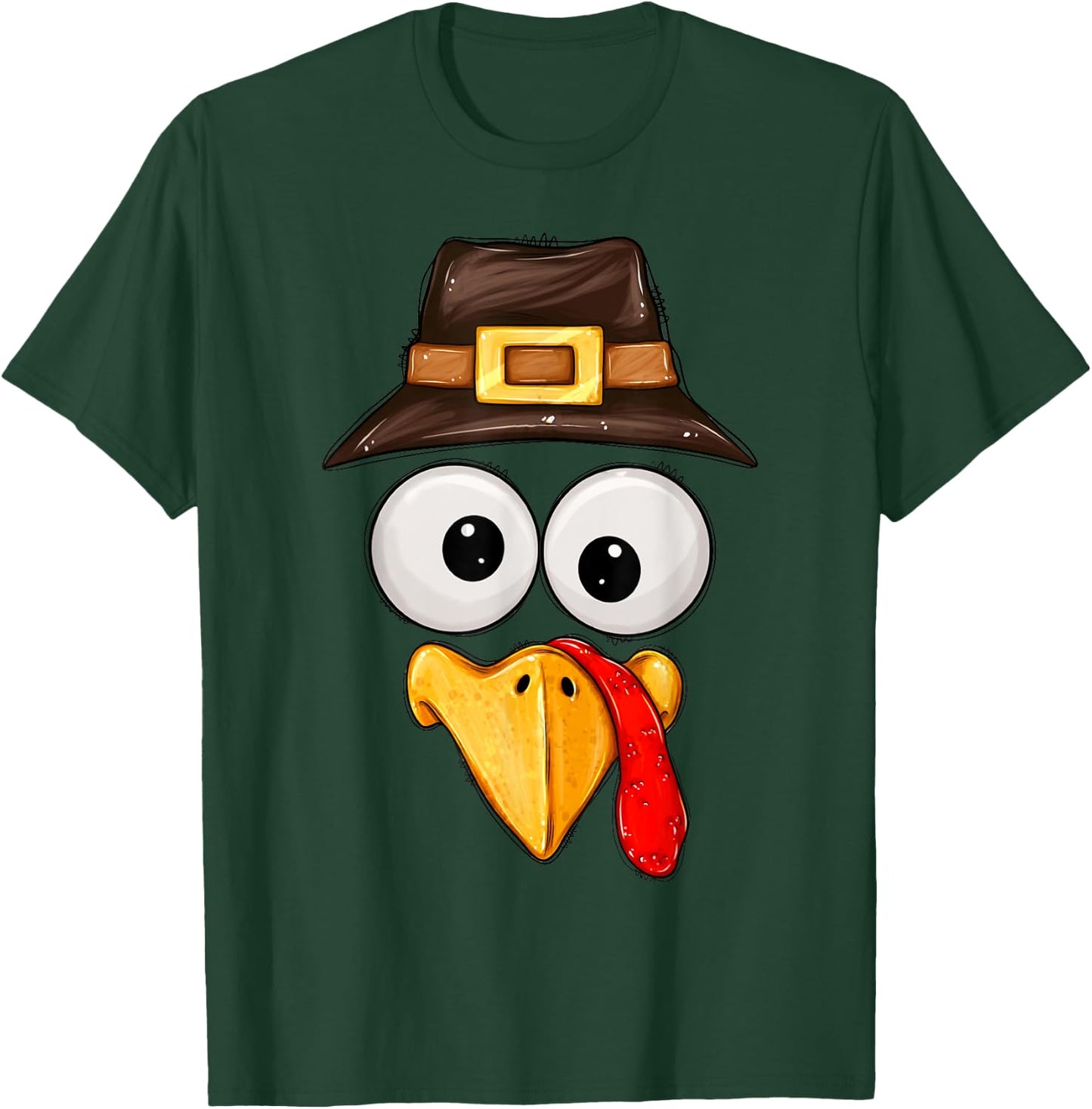 Cute Turkey Face Glasses Boys Kids Thanksgiving Family T-Shirt - T-Shirt | Forest