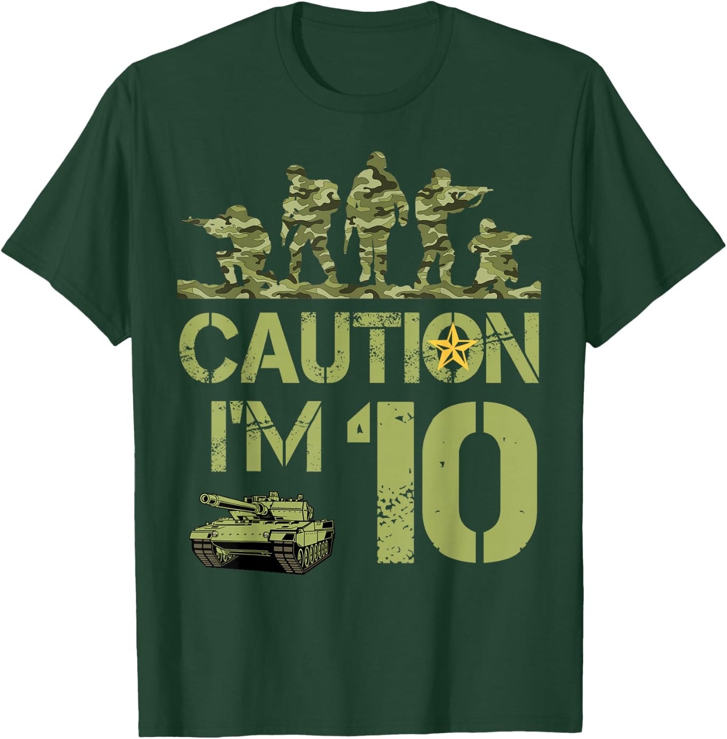 10th Birthday Military I'm 10 Year Old Soldier Camo Birthday T-Shirt - T-Shirt | Forest