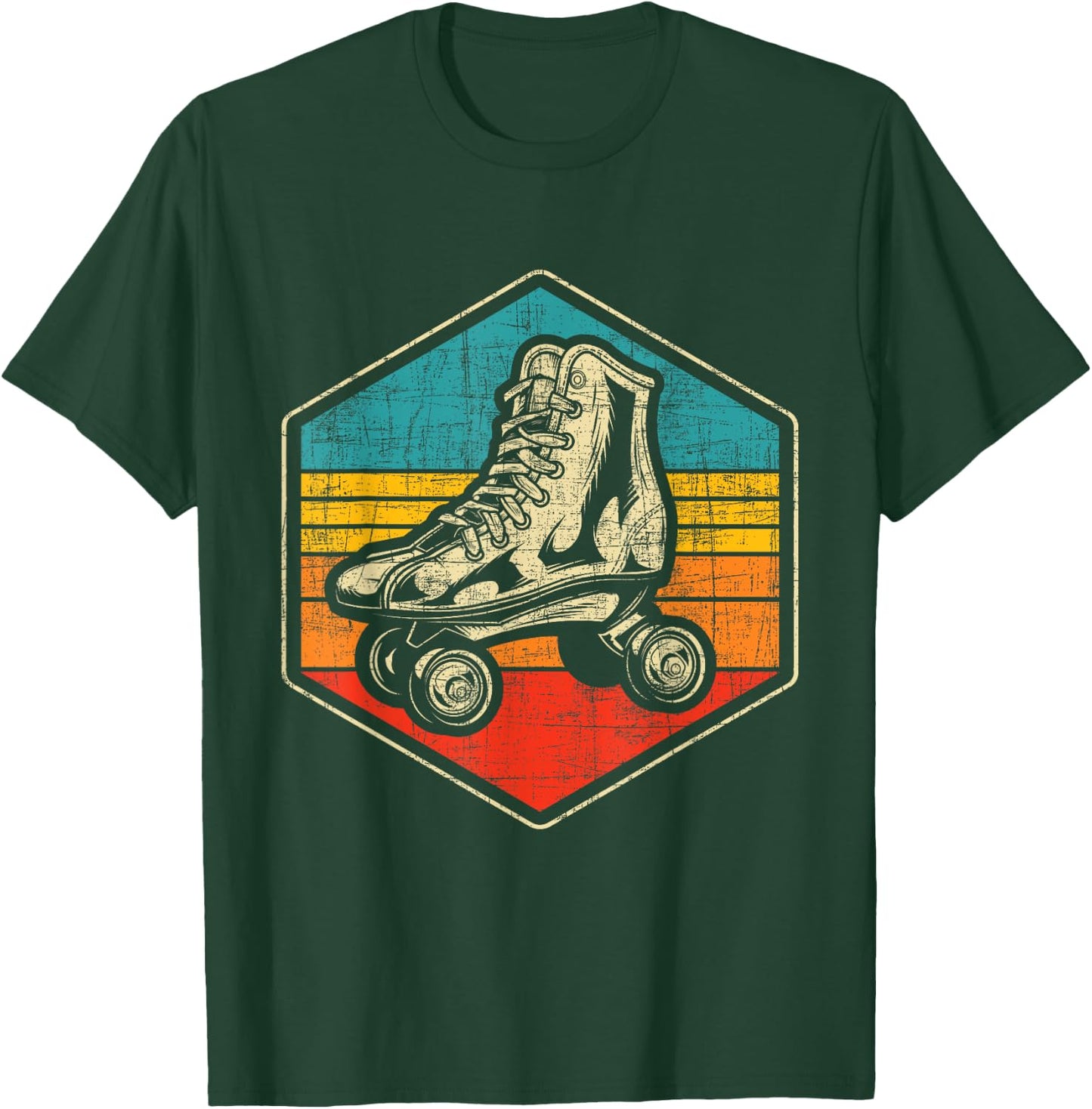 Retro Vintage Roller Skating Enthusiast - Skaters Skates T-Shirt - T-Shirt | Forest