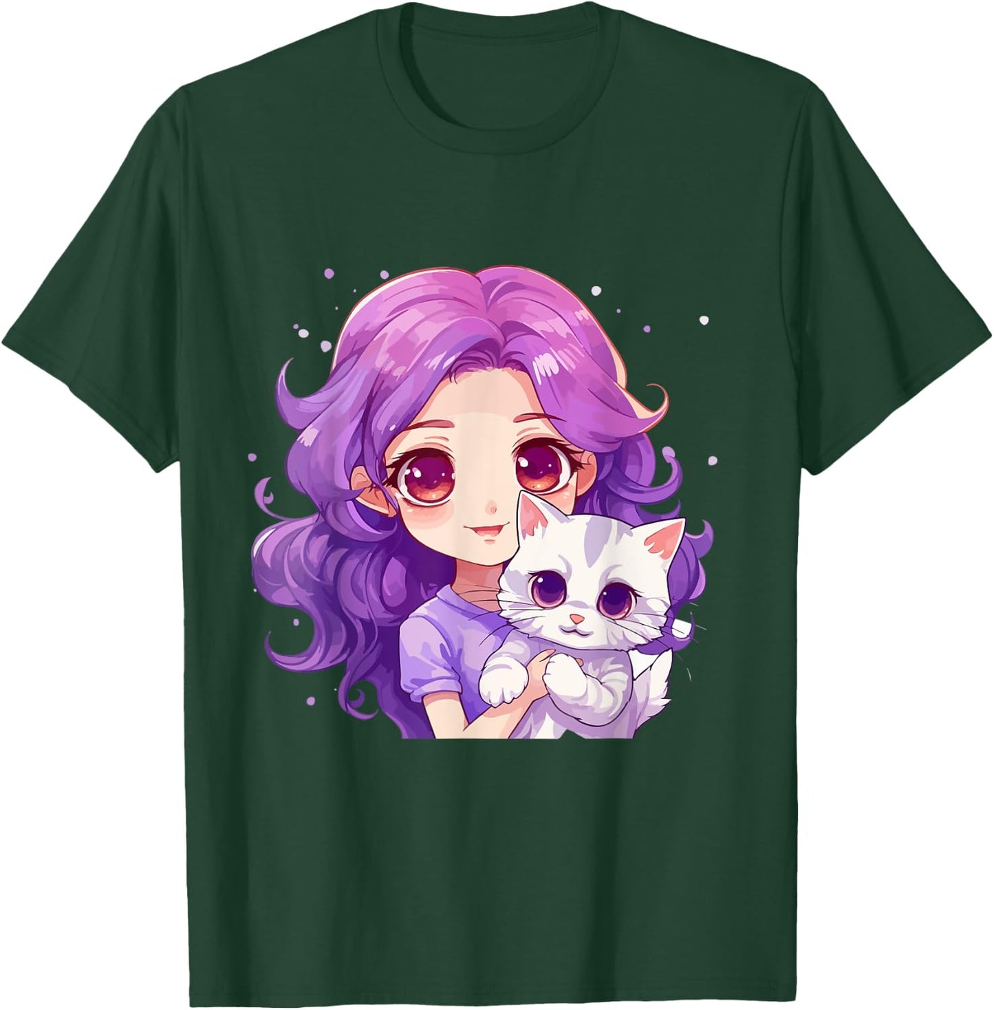 Anime and Cats Lover for Teen Manga kawaii Graphic Otaku T-Shirt - T-Shirt | Forest
