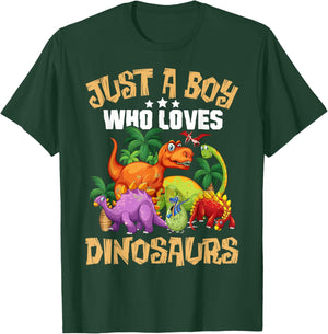 Just A Boy Who Loves Dinosaurs Shirt Brachiosaurus Dino Boys T-Shirt - T-Shirt | Forest