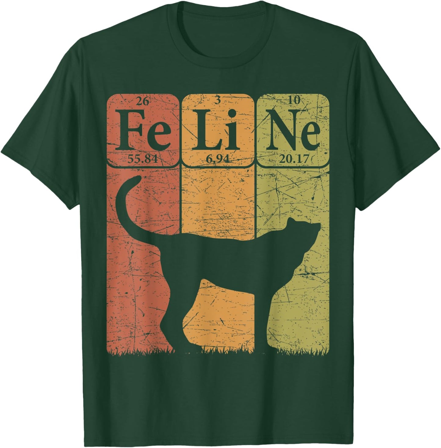 Feline Cheetah Periodic Table Elements Cheetah Retro T-Shirt - T-Shirt | Forest