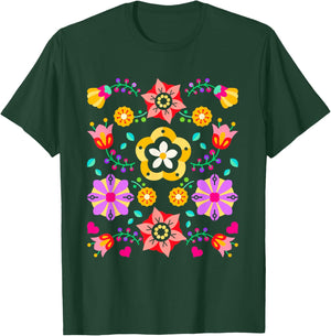 Scandinavian Folklore Botanical Folk Vintage Flower Lover T-Shirt - T-Shirt | Forest