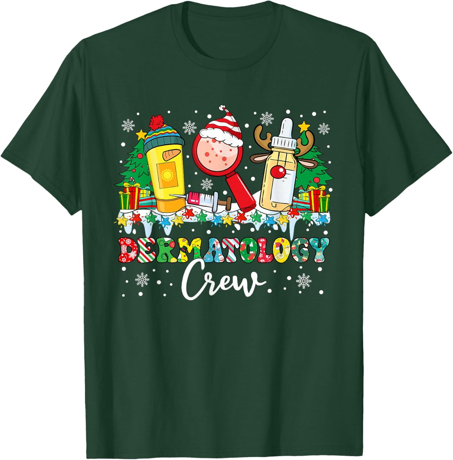 Dermatology Crew Santa Hat Dermatologist Funny Christmas T-Shirt - T-Shirt | Forest