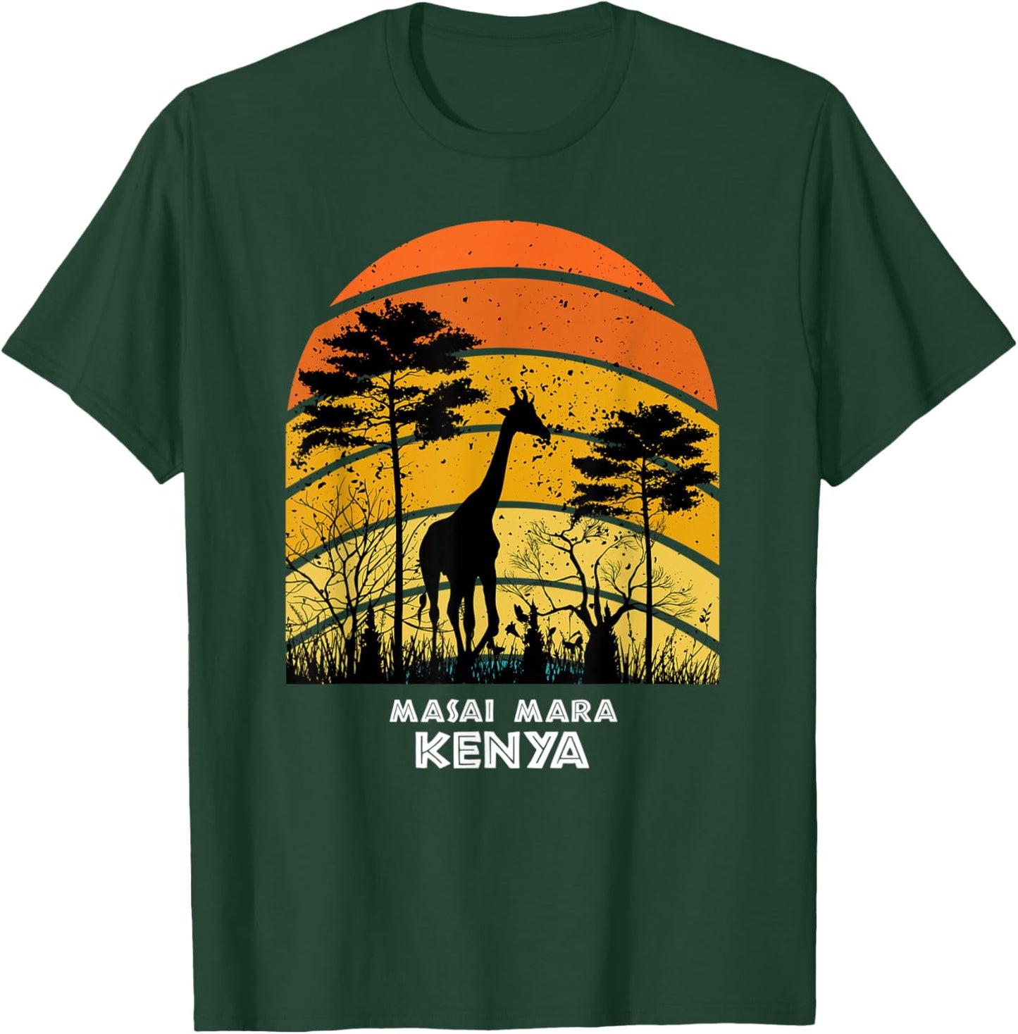 Masai Mara, Kenya Safari National Park Game Reserve Girrafe T-Shirt - T-Shirt | Forest