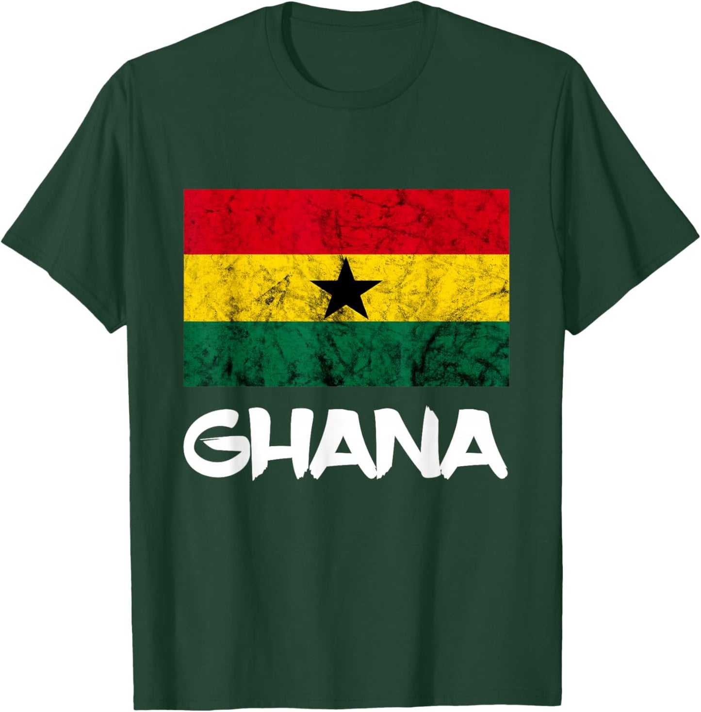 Ghana Vintage Ghanese Flag Africa Ghanese Roots Ghana Flag T-Shirt - T-Shirt | Forest