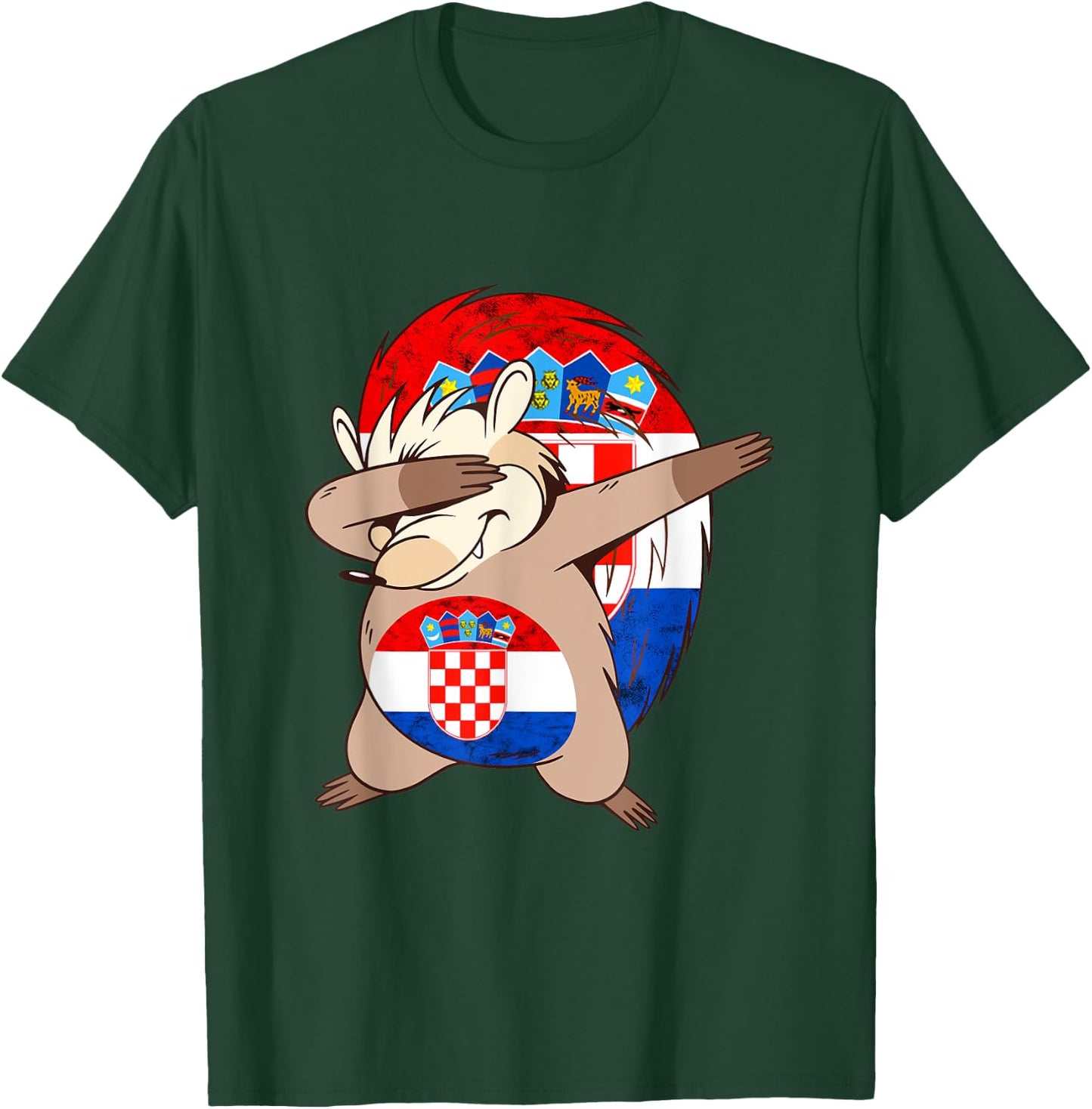 Hrvatska Hedgehog Croatian Soccer Team Croatian Flag Croatia T-Shirt - T-Shirt | Forest