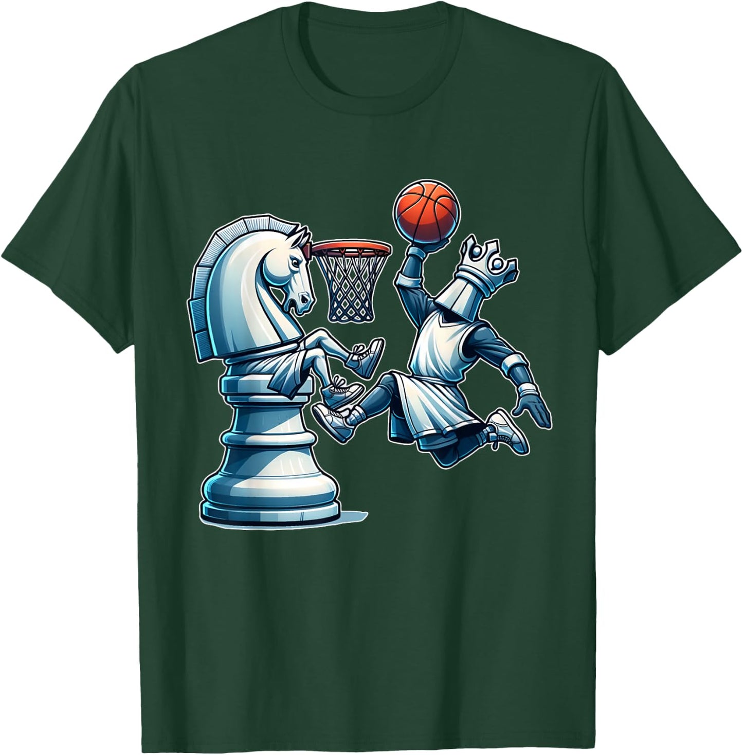 Elegant Chess Board King Basketball Game T-Shirt - T-Shirt | Forest
