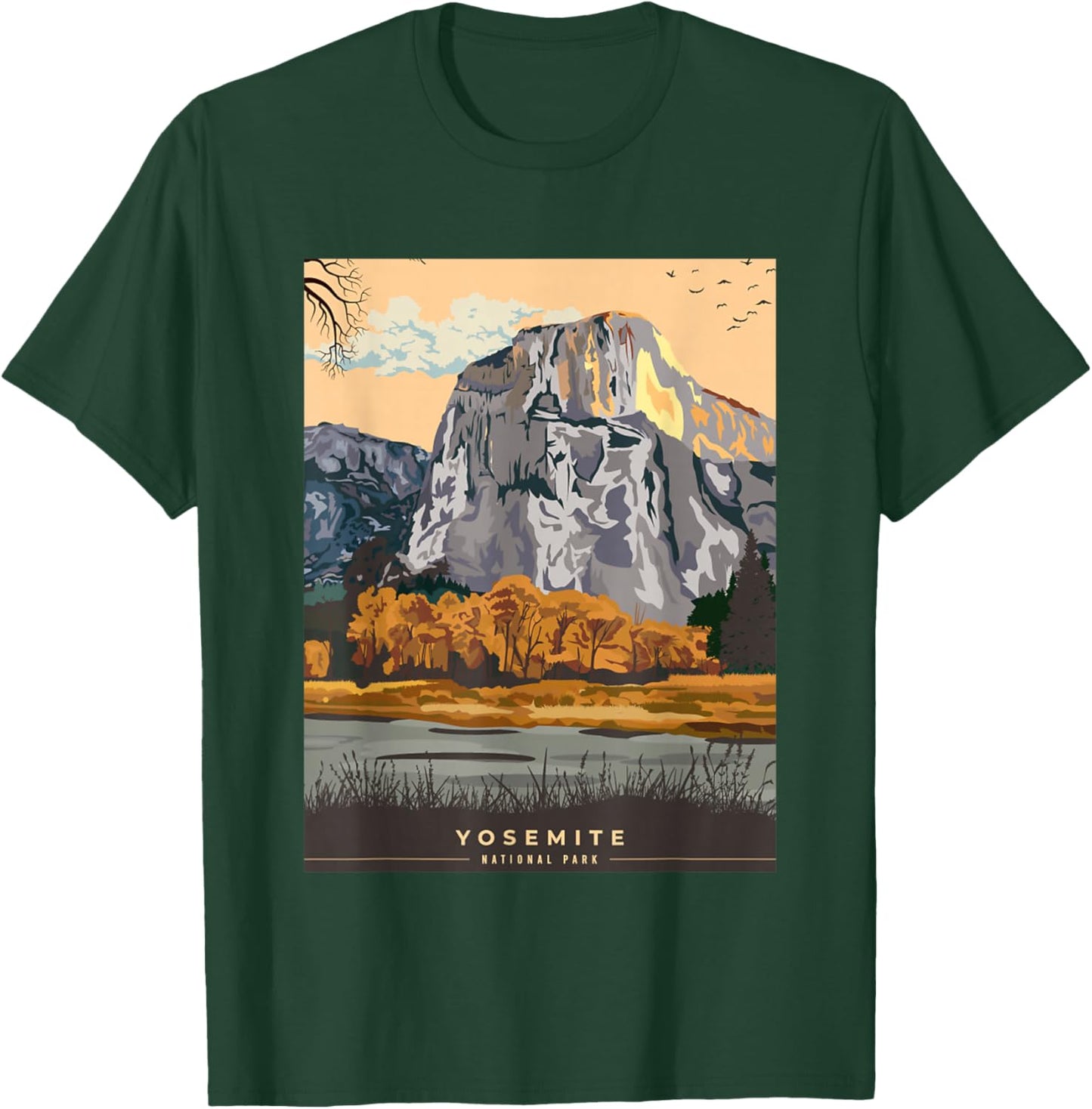 Yosemite National Park - Retro / Throwback Design - Classic T-Shirt - T-Shirt | Forest