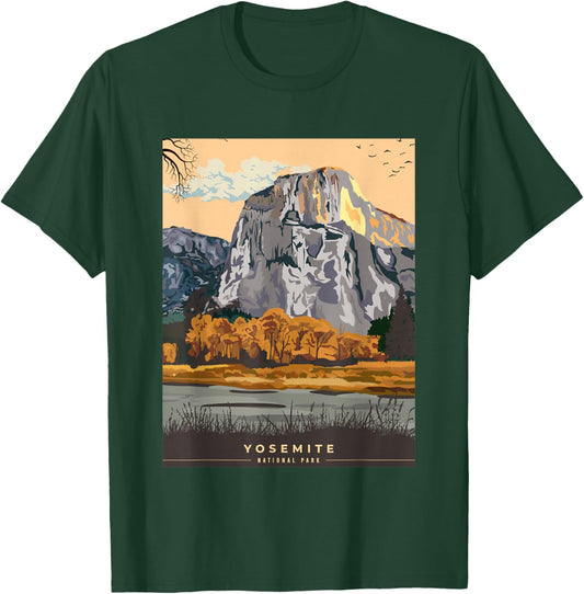 Yosemite National Park - Retro / Throwback Design - Classic T-Shirt - T-Shirt | Forest